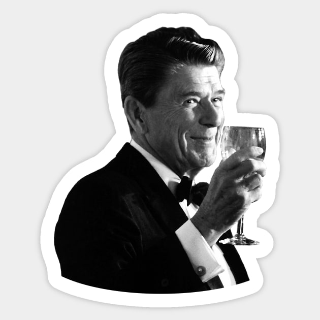 President Reagan Making A Toast Sticker by warishellstore